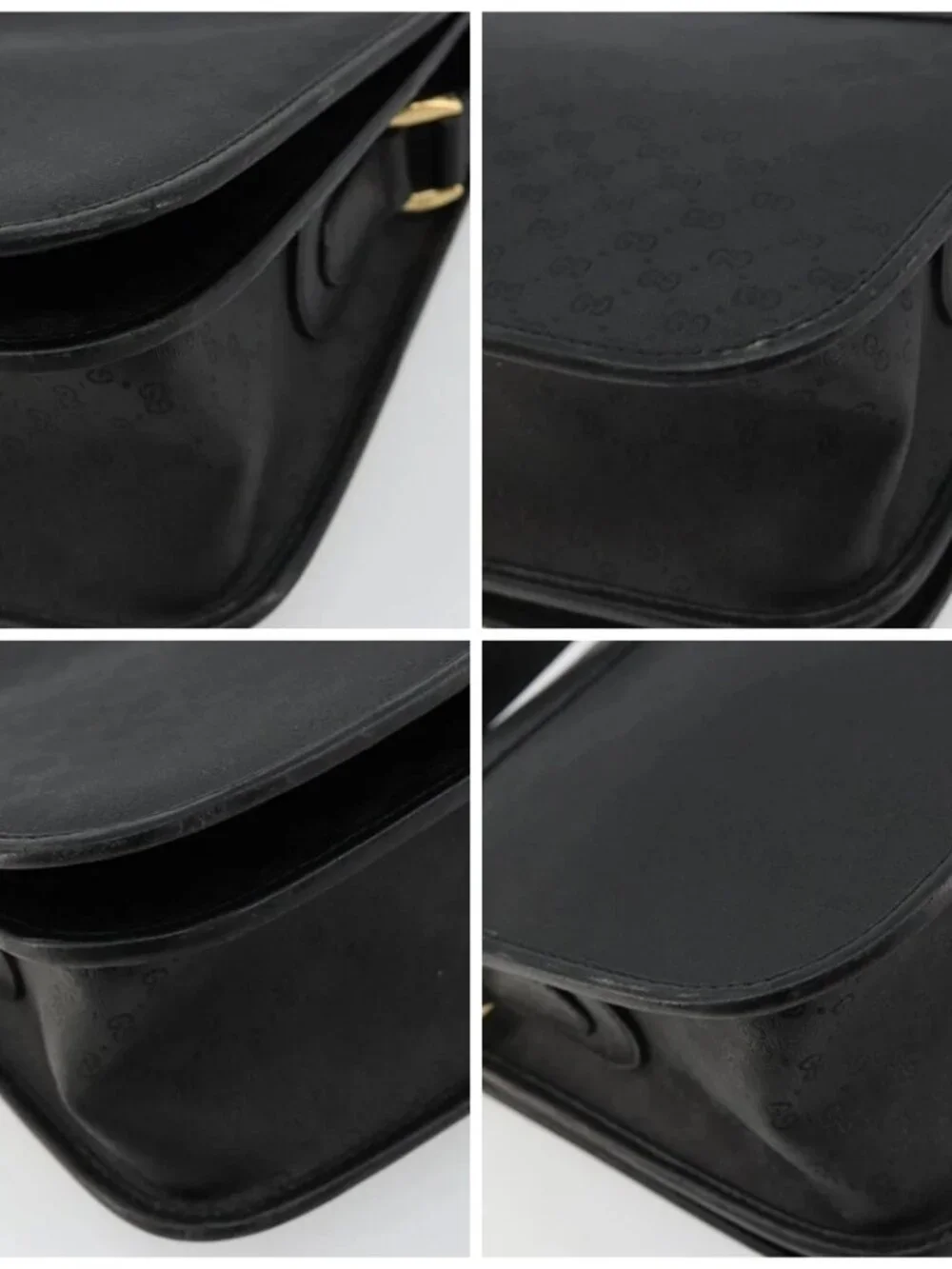 GUCCI Micro GG Supreme Web Sherry Line Bag PVC Black 001 904 0915 Auth BA12899